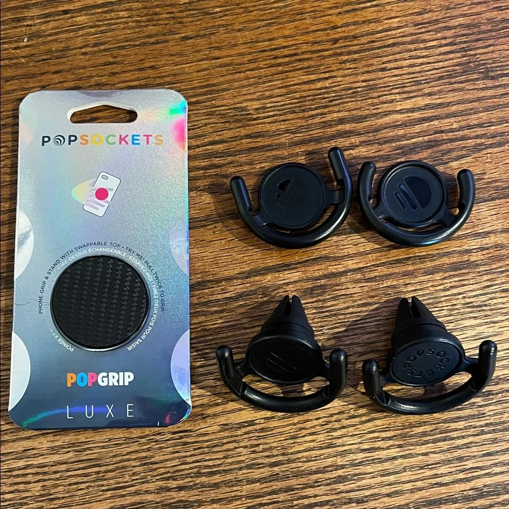 PopSocket Luxe Black PopGrip and Mount Set